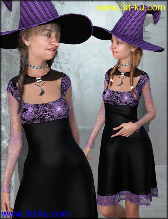 dForce Sorceress Outfit Textures模型的图片3