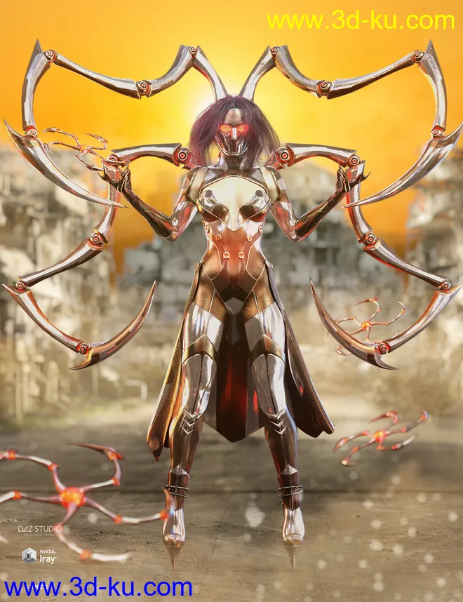 dForce Spidertech Outfit for Genesis 8 Female(s)模型的图片3