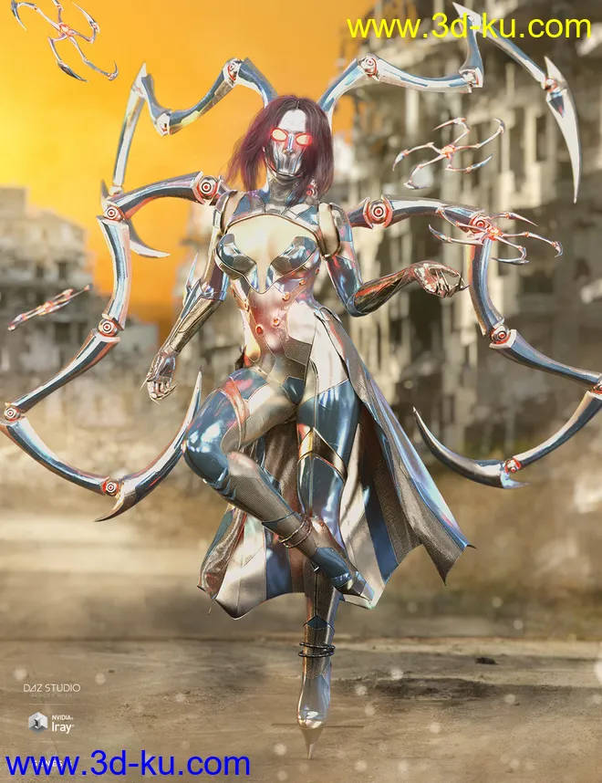dForce Spidertech Outfit for Genesis 8 Female(s)模型的图片5