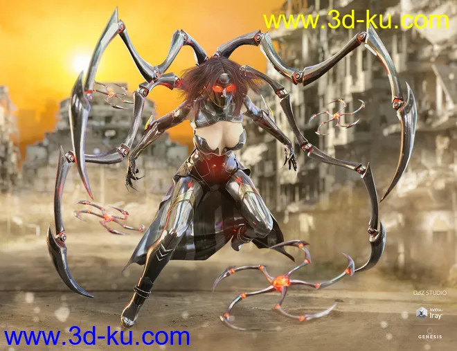 dForce Spidertech Outfit for Genesis 8 Female(s)模型的图片6