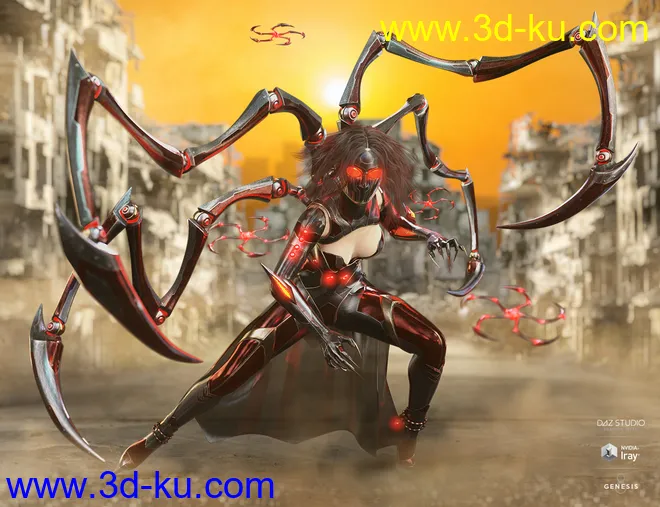 dForce Spidertech Outfit for Genesis 8 Female(s)模型的图片7