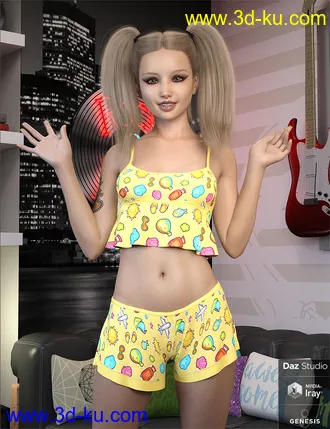 3D打印模型dForce Summer Sleepwear for Genesis 8 Female(s)的图片