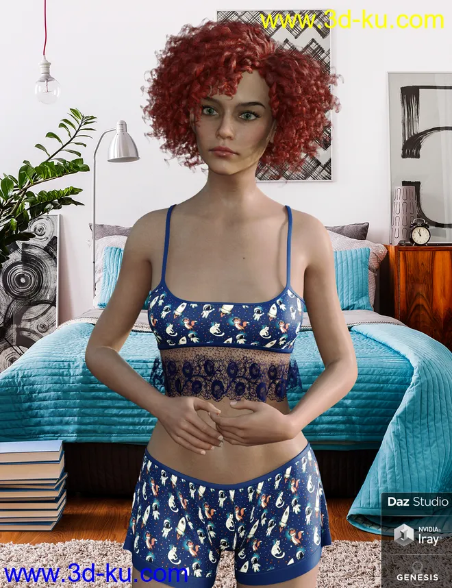 dForce Summer Sleepwear for Genesis 8 Female(s)模型的图片7