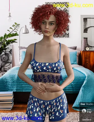 3D打印模型dForce Summer Sleepwear for Genesis 8 Female(s)的图片