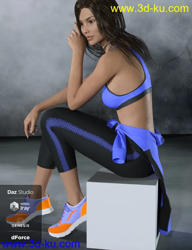 dForce Tek Athletic Apparel for Genesis 3 and 8 Female(s)模型的图片2