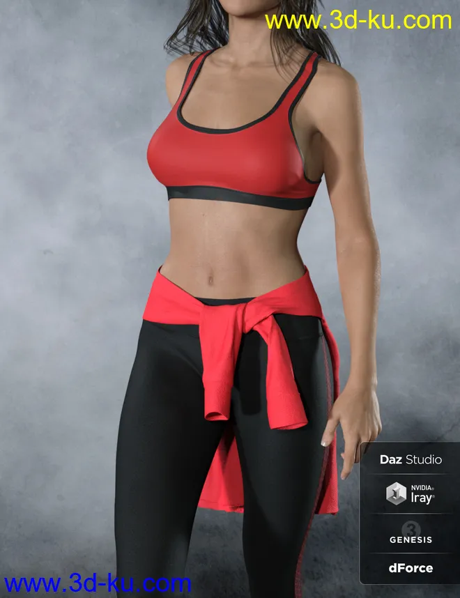 dForce Tek Athletic Apparel for Genesis 3 and 8 Female(s)模型的图片3