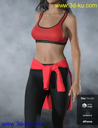 3D打印模型dForce Tek Athletic Apparel for Genesis 3 and 8 Female(s)的图片