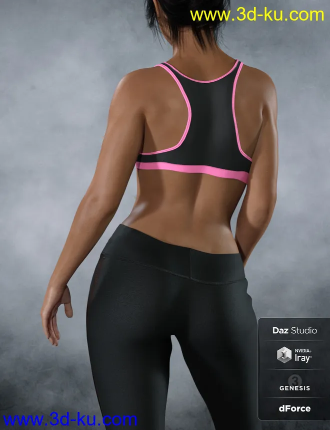 dForce Tek Athletic Apparel for Genesis 3 and 8 Female(s)模型的图片5