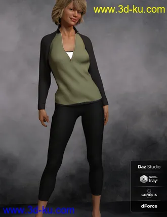 3D打印模型dForce Tek Athletic Apparel for Genesis 3 and 8 Female(s)的图片