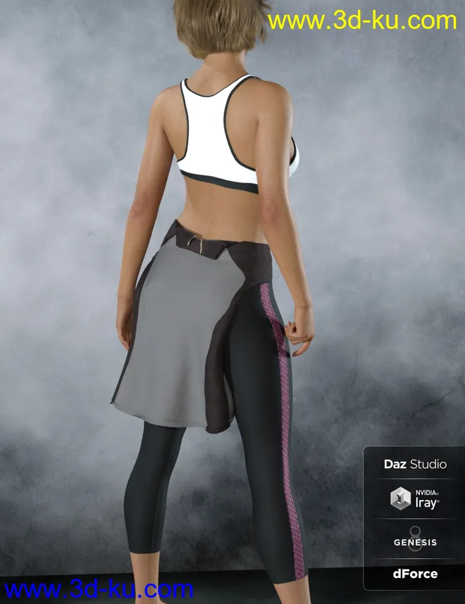 dForce Tek Athletic Apparel for Genesis 3 and 8 Female(s)模型的图片8