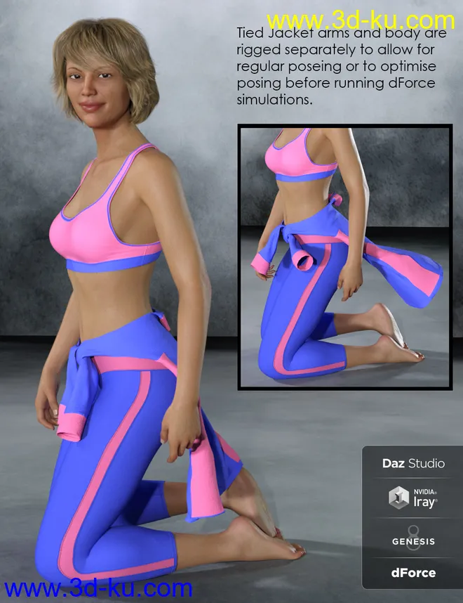 dForce Tek Athletic Apparel for Genesis 3 and 8 Female(s)模型的图片11