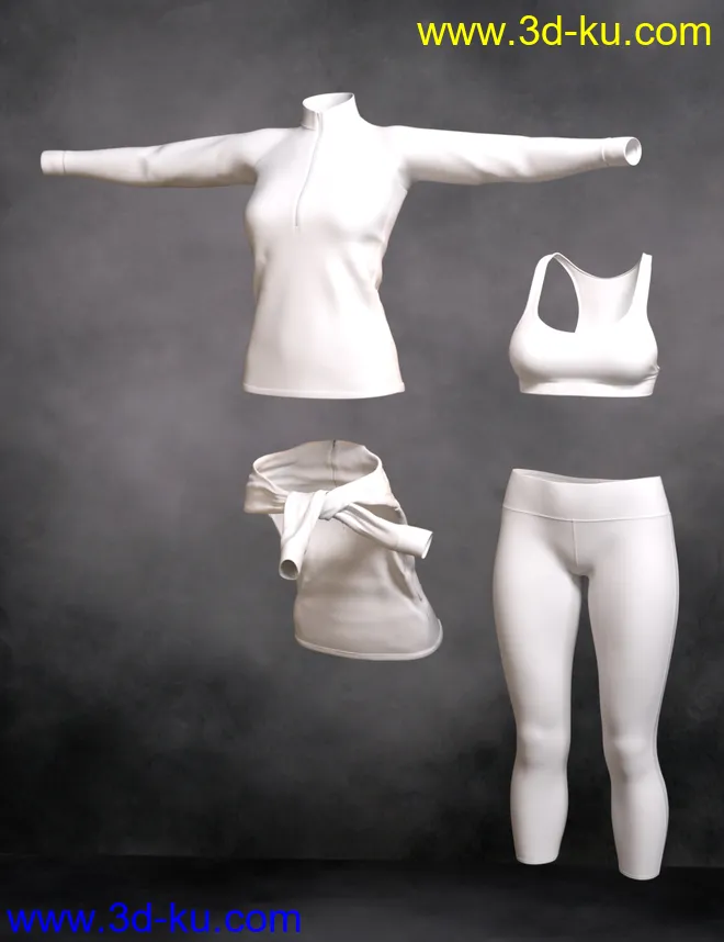 dForce Tek Athletic Apparel for Genesis 3 and 8 Female(s)模型的图片12