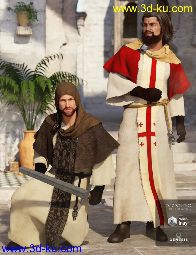 dForce Templar Outfit Textures模型的图片1