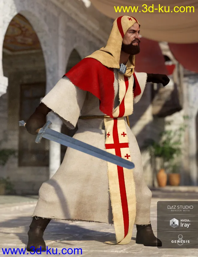dForce Templar Outfit Textures模型的图片3