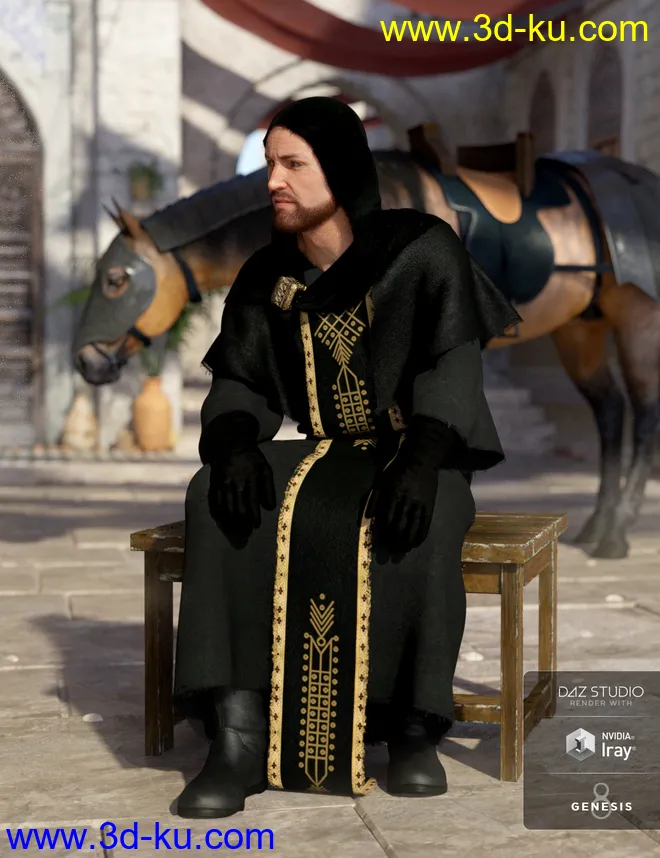 dForce Templar Outfit Textures模型的图片4