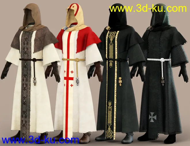 dForce Templar Outfit Textures模型的图片6