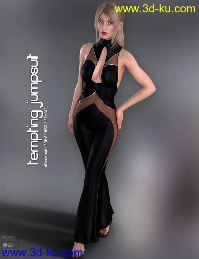 dForce Tempting Jumpsuit for Genesis 8 Females模型的图片1