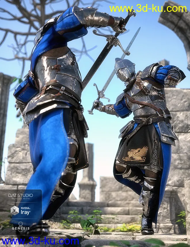dForce The Bellowtalons Knight Outfit for Genesis 8 Male(s)模型的图片3