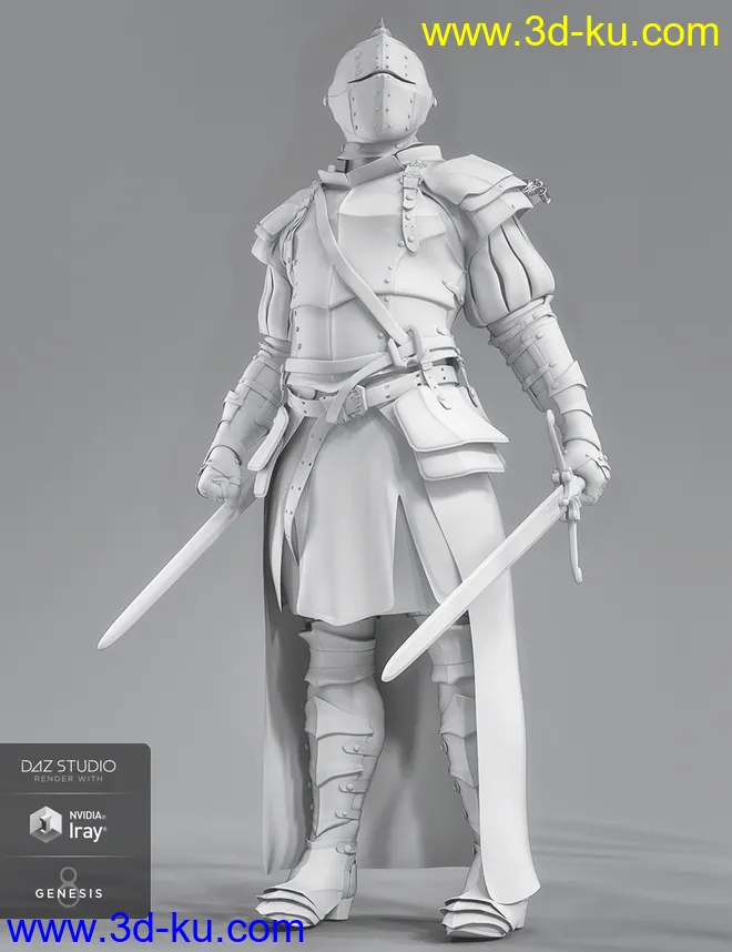 dForce The Bellowtalons Knight Outfit for Genesis 8 Male(s)模型的图片5