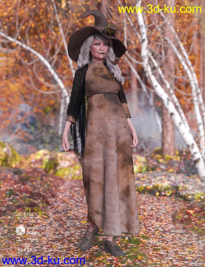 dForce Toad Witch Outfit Textures模型的图片2