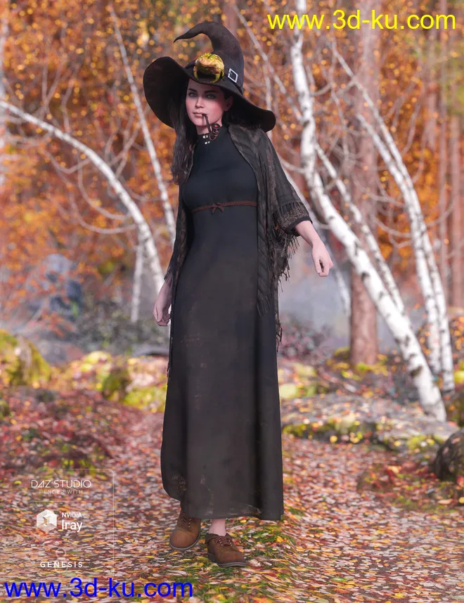 dForce Toad Witch Outfit Textures模型的图片3