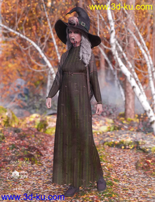 dForce Toad Witch Outfit Textures模型的图片4