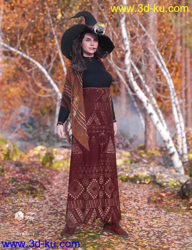 dForce Toad Witch Outfit Textures模型的图片5