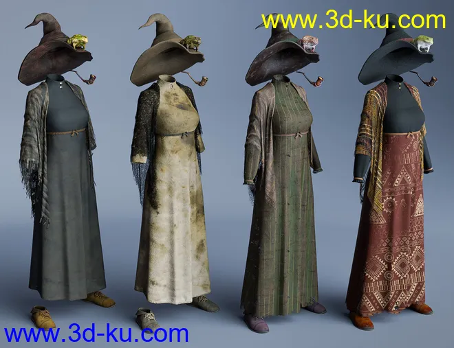 dForce Toad Witch Outfit Textures模型的图片6