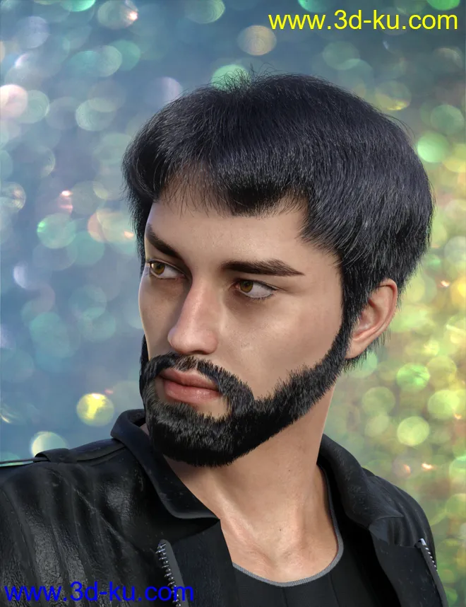 dForce Trendy Overdue Hair and Beard for Genesis 8 Male(s)模型的图片1