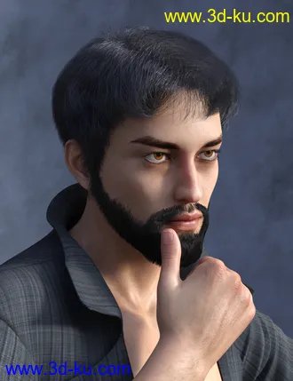 3D打印模型dForce Trendy Overdue Hair and Beard for Genesis 8 Male(s)的图片