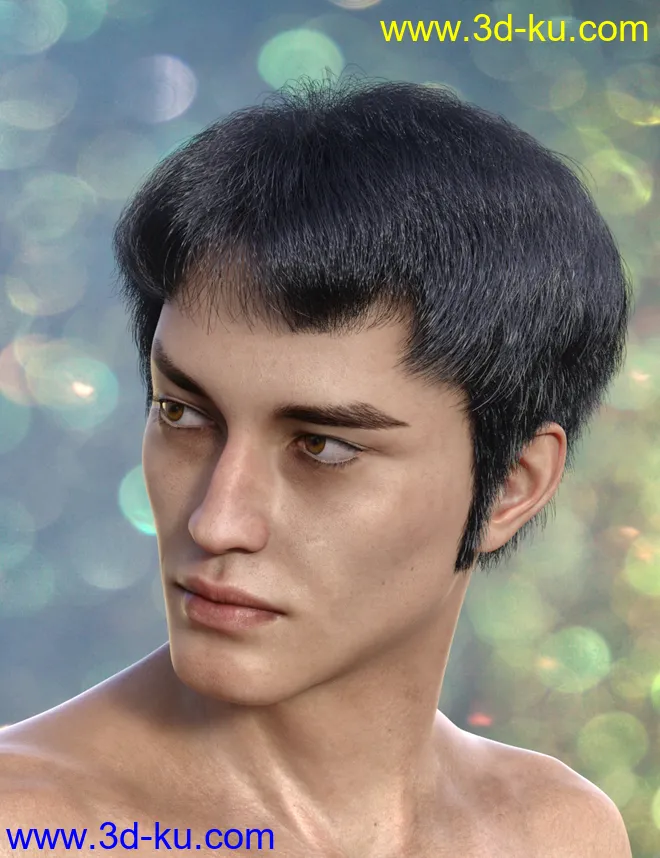 dForce Trendy Overdue Hair and Beard for Genesis 8 Male(s)模型的图片4