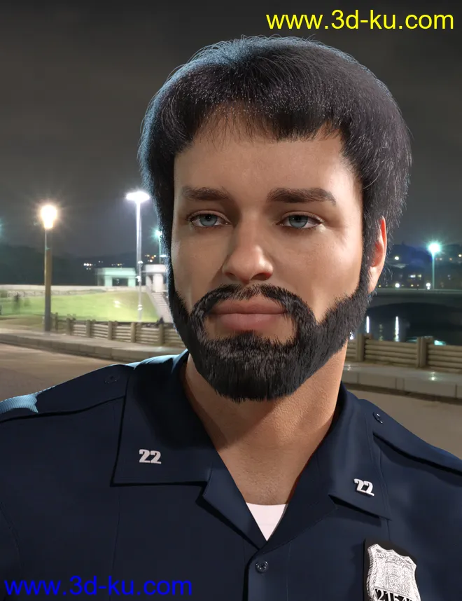 dForce Trendy Overdue Hair and Beard for Genesis 8 Male(s)模型的图片6