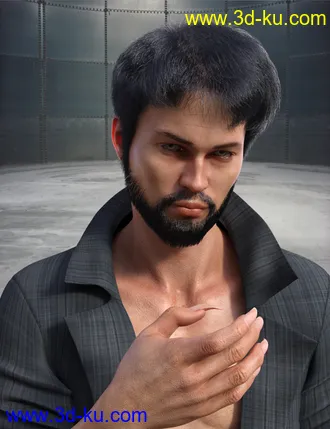 3D打印模型dForce Trendy Overdue Hair and Beard for Genesis 8 Male(s)的图片