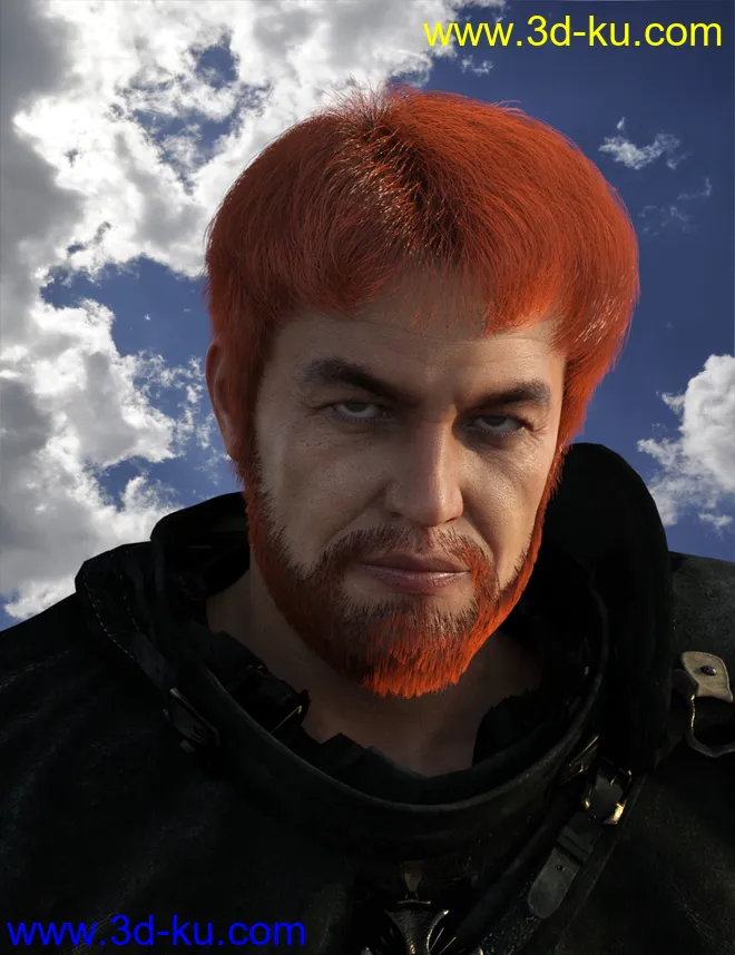 dForce Trendy Overdue Hair and Beard for Genesis 8 Male(s)模型的图片10