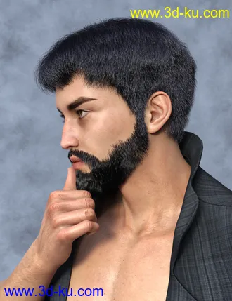 3D打印模型dForce Trendy Overdue Hair and Beard for Genesis 8 Male(s)的图片