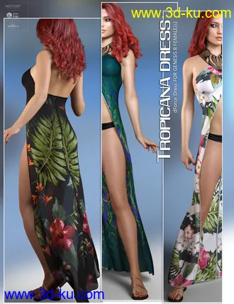 3D打印模型dForce Tropicana Dress for Genesis 8 Females的图片