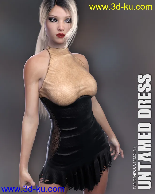 dForce Untamed Dress for Genesis 8 Females模型的图片1