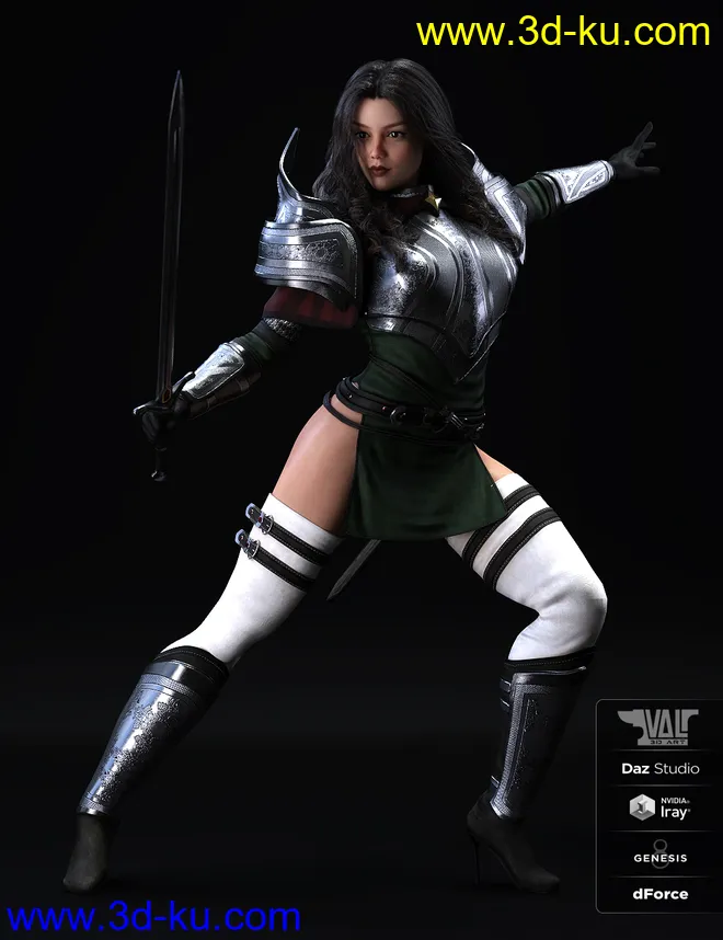 dForce Valerya Outfit for Genesis 8 Female(s)模型的图片2