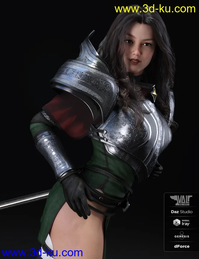 dForce Valerya Outfit for Genesis 8 Female(s)模型的图片3