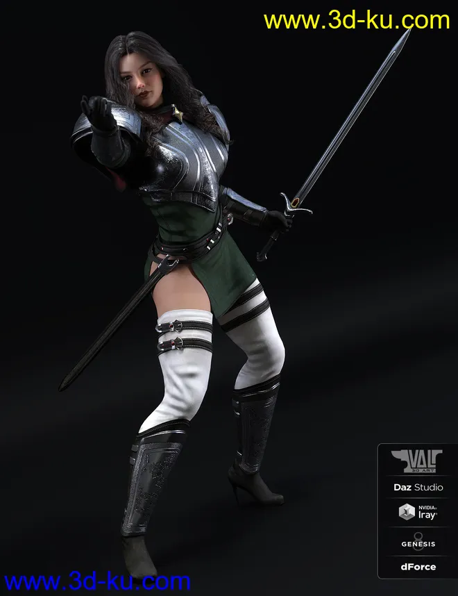 dForce Valerya Outfit for Genesis 8 Female(s)模型的图片5