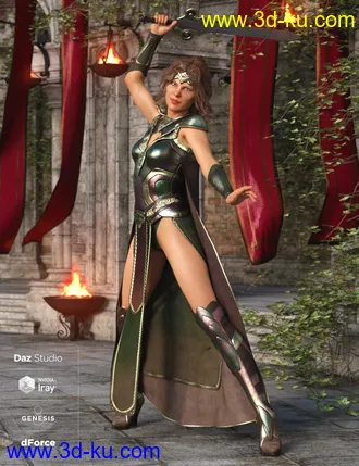 3D打印模型dForce Warrior Queen Outfit Textures的图片