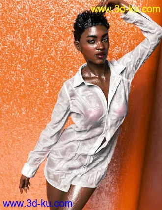 3D打印模型dForce Wet and Dry Boyfriend Shirt Dress for Genesis 8 Female(s)的图片