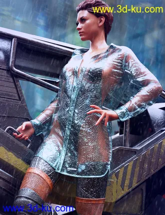 3D打印模型dForce Wet and Dry Boyfriend Shirt Dress for Genesis 8 Female(s)的图片
