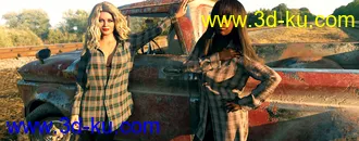 3D打印模型dForce Wet and Dry Boyfriend Shirt Dress for Genesis 8 Female(s)的图片