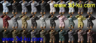 dForce Wet and Dry Boyfriend Shirt Dress for Genesis 8 Female(s)模型的图片17