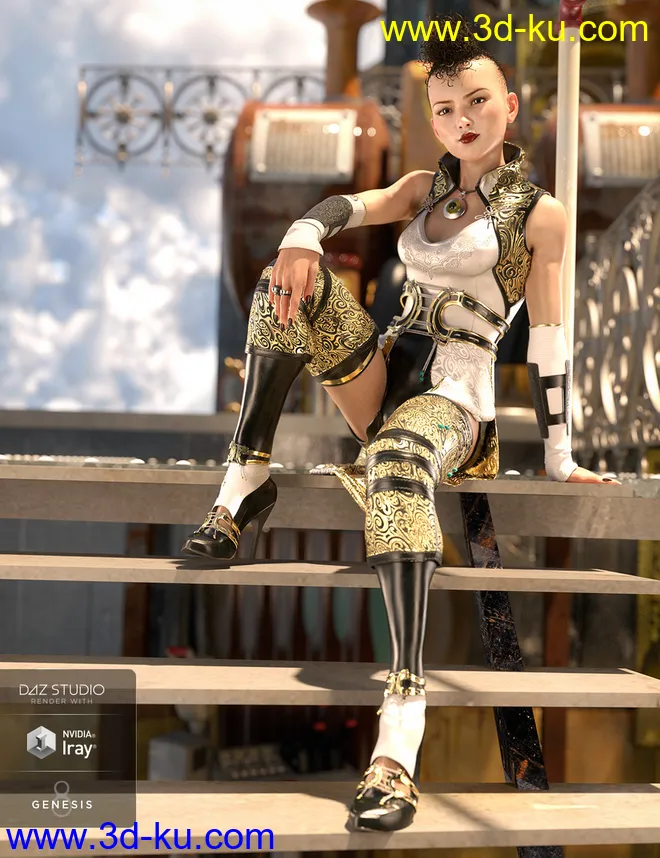 dForce Wind Guardian Outfit Textures模型的图片4