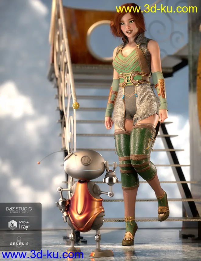 dForce Wind Guardian Outfit Textures模型的图片5