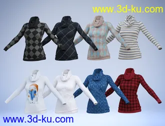 3D打印模型dForce Winter Trendy Outfit Add-On的图片