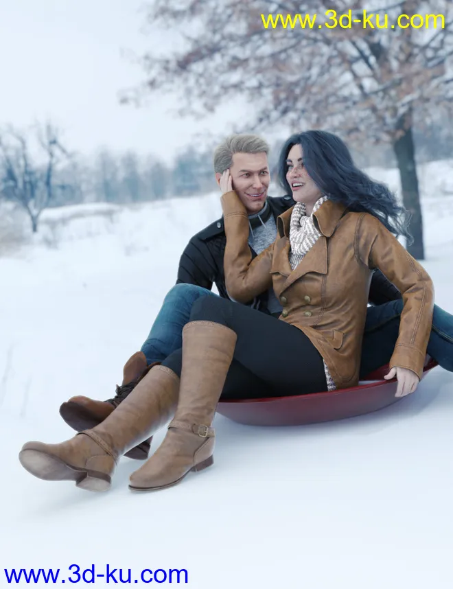 dForce Winter Trendy Outfit for Genesis 8 Female(s)模型的图片2