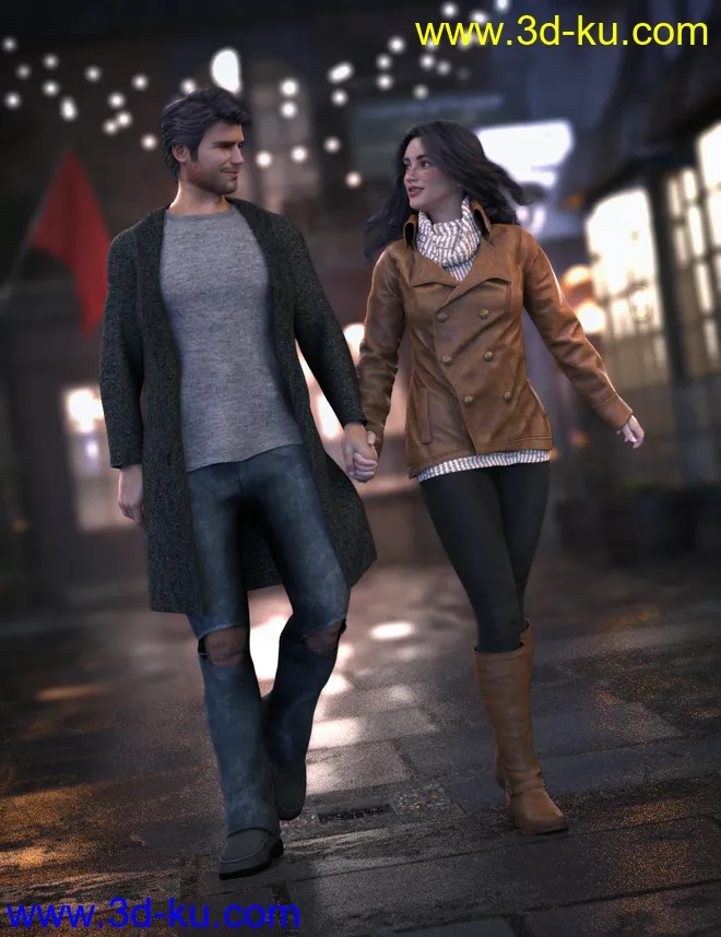 dForce Winter Trendy Outfit for Genesis 8 Female(s)模型的图片4